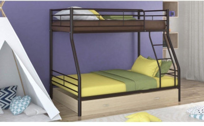 Двухъярусная кровать Гранада-2Я (Ясень шимо светлый, Черный)