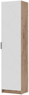 ОРЕГОН ШК 01 Шкаф 500 (500х2100х400) Фасад МДФ БЕЛЫЙ СУПЕРМАТ,ДУБ КРАФТ ТАБАЧНЫЙ/Корпус ДУБ КРАФТ ТАБАЧНЫЙ