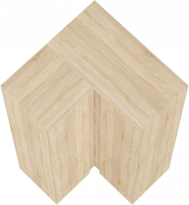 Мори Шкаф угловой МШУ960.1, цвет дуб сонома, ШхГхВ 96,4х96,4х209,6 см.