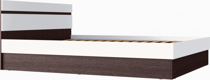 Ким Кровать 160 (Сонома / Белый глянец)