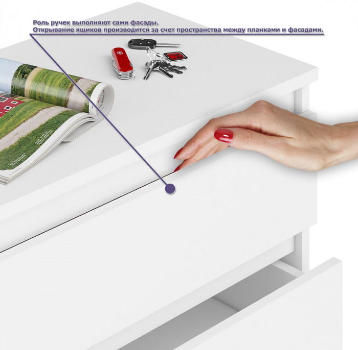 Мори компьютерный стол МС-6 левый + Комод МК1200.10, белый