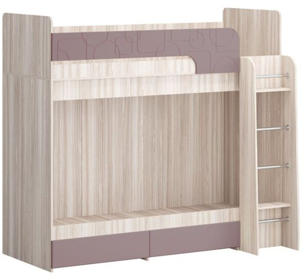 Двухъярусная кровать Бемби МДФ NEW, ясень (Цитрус глянец, Ясень шимо светлый)