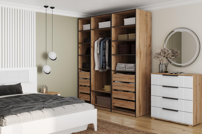 Гардеробная Квадро комплект 2.1 (2000), Дуб Вотан