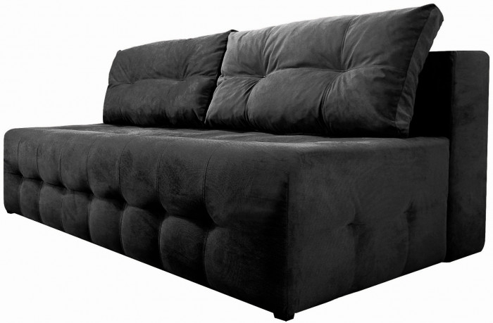 Диван-еврокнижка прямой Босс мини 150, велюр черный