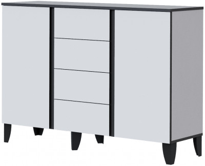 Амара Комод белый/серый графит