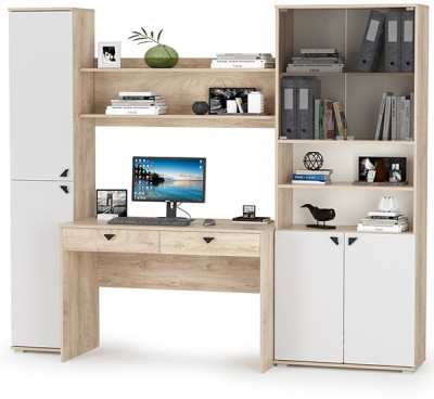 Бостон № 43, дуб эндгрейн элегантный/фасады МДФ милк рикамо софт