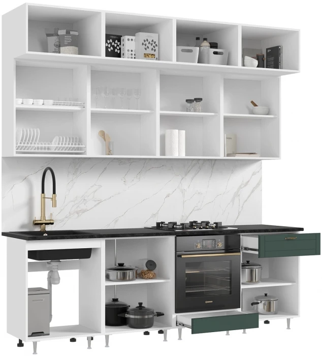 Кухня Престиж 2,4м Браш Мени Грин