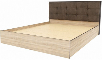 Кровать Лирика ЛК-2 велюр кофейный + основание ЛДСП 140