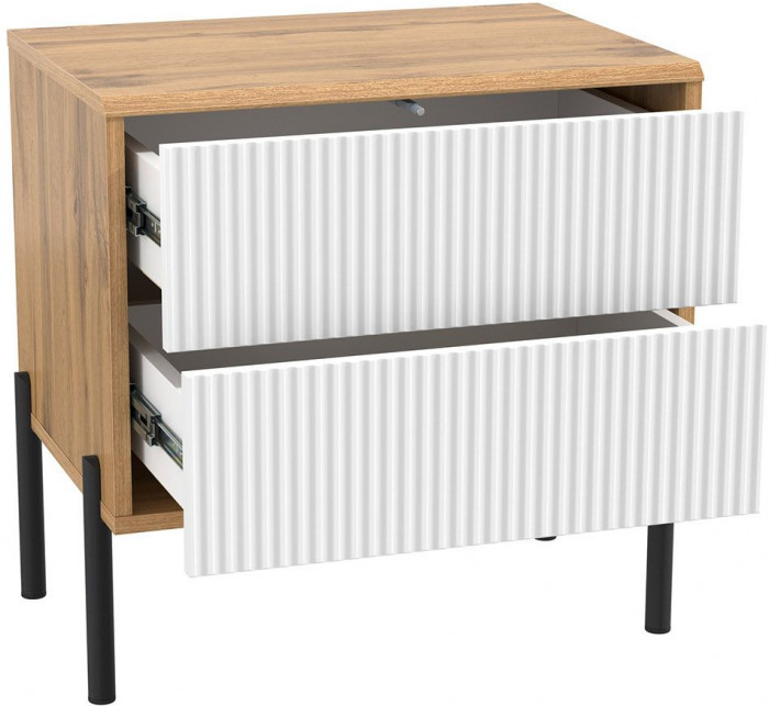 Спальня Кензо Дуб Вотан / Белый глянец снег