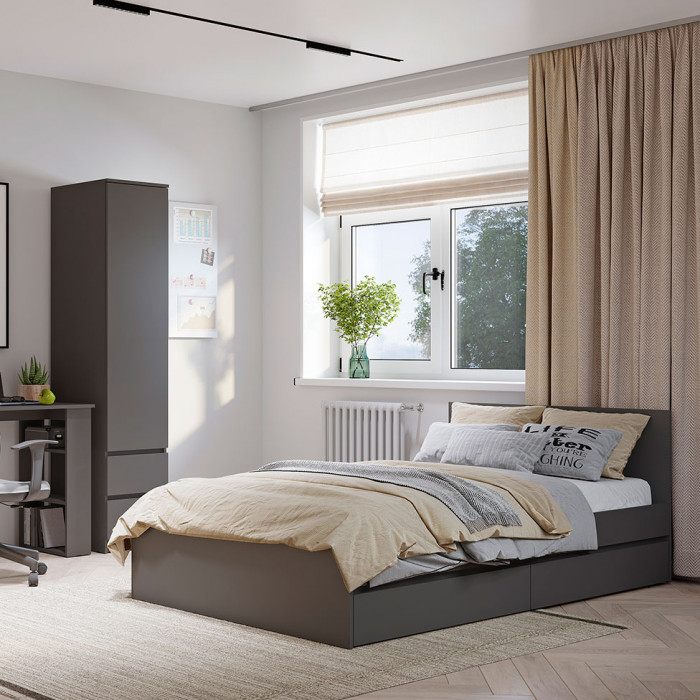 Симпл КР-17 кровать 1,6 м графит