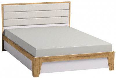 Кровать с ортопедическим основанием (металл) Айрис 308 Люкс 140х200, дуб