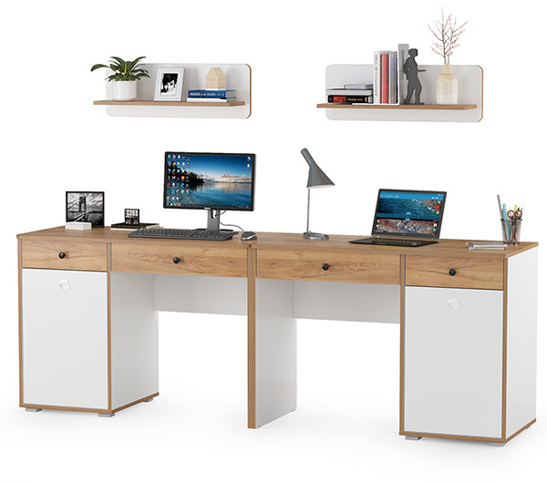 Вуди Компоновка № 01, белый премиум/дуб крафт золотой