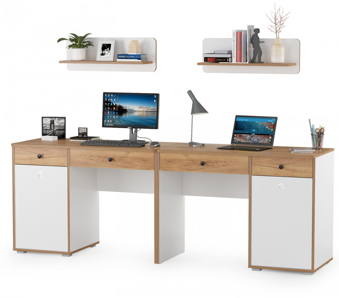 Вуди Компоновка № 01, белый премиум/дуб крафт золотой