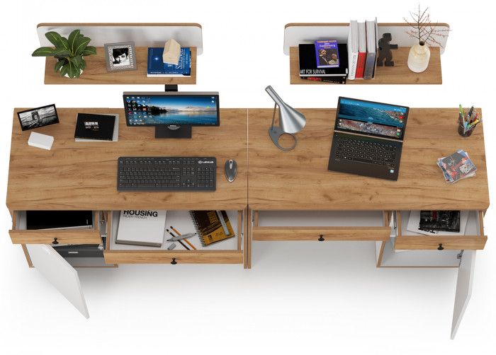 Вуди Компоновка № 01, белый премиум/дуб крафт золотой