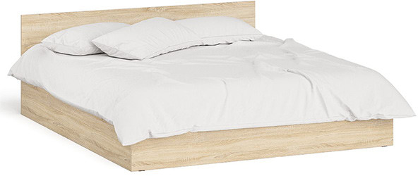Мори Кровать 1800, цвет дуб сонома, ШхГхВ 183,5х203,5х70 см., сп.м. 1800х2000 мм., без матраса, основание есть