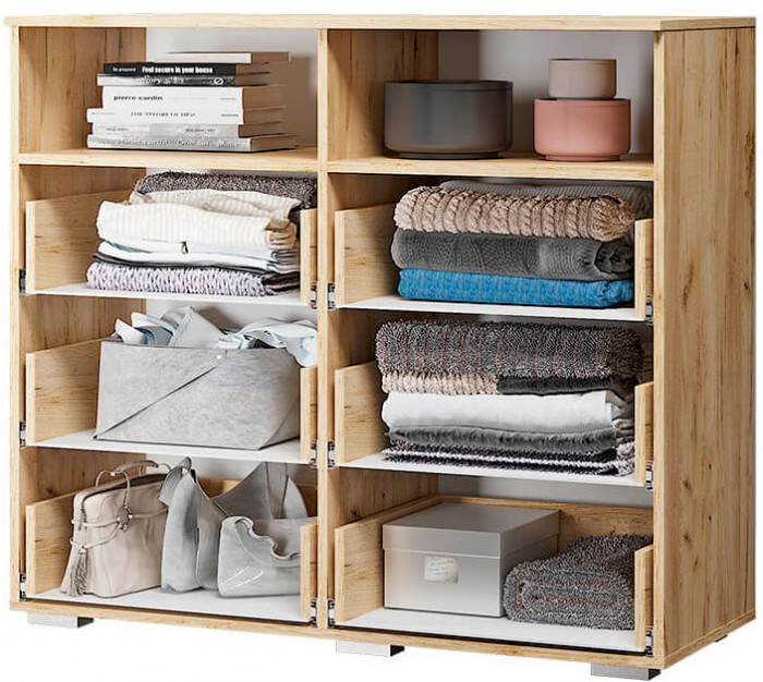 Комод "Азаро" крафт/белый глянец