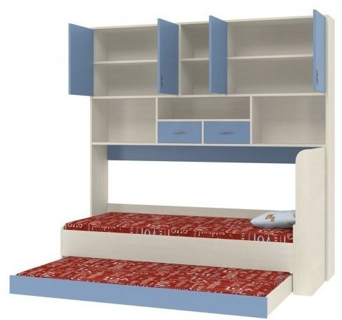 Дельта-21.03 Детская кровать с антресолью (Тренд), Голубой