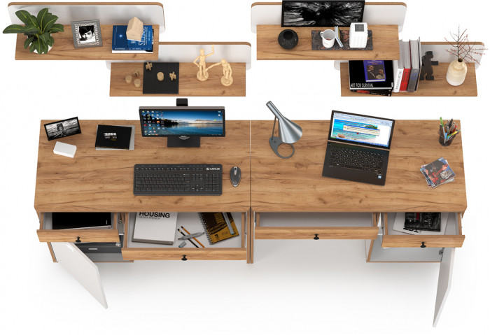 Вуди Компоновка № 02, белый премиум/дуб крафт золотой