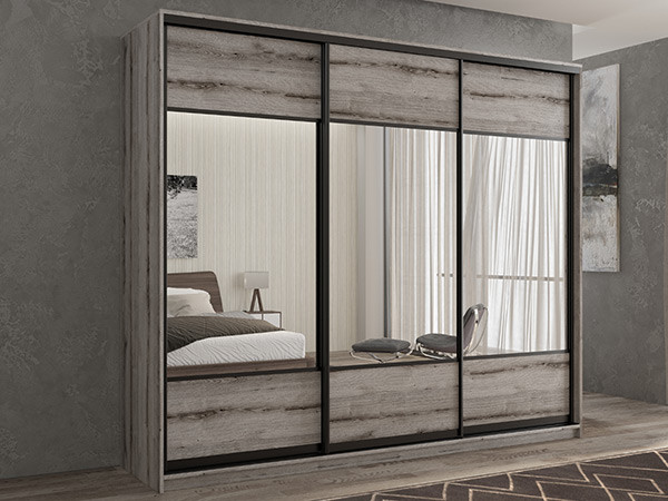 Шкаф-купе Кааппи 6 Эвок Окаменелый 210х45х230 см