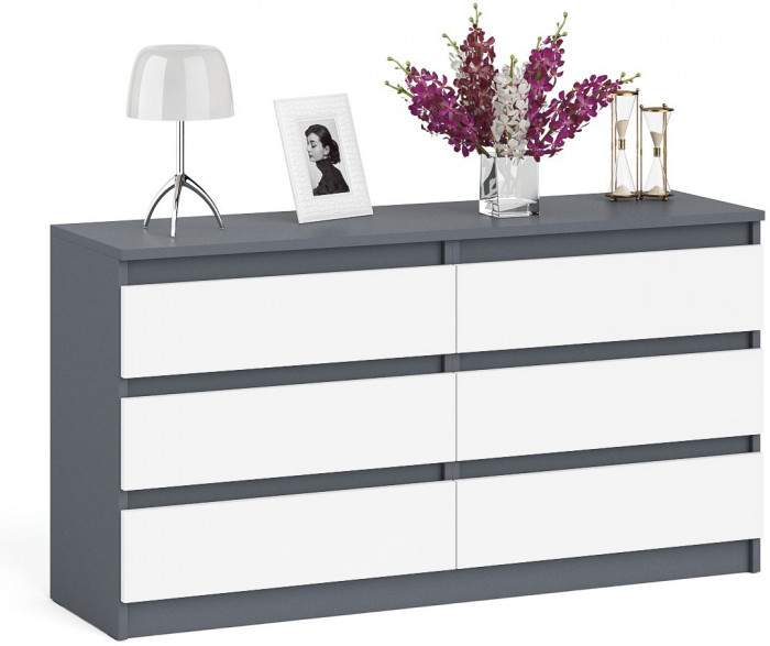 Мори Комод МК1380.6, графит/белый