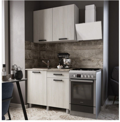 Кухонный гарнитур Нагано 1,0м Ясень Анкор Светлый