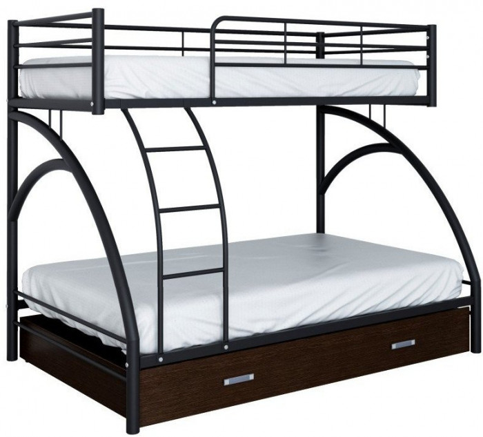 Двухъярусная кровать Виньола-2Я (с укороченной лестницей) (Белый)