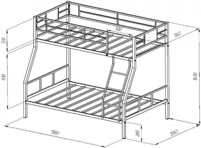 Двухъярусная кровать Гранада 1КВ (Ясень шимо светлый, Серый)