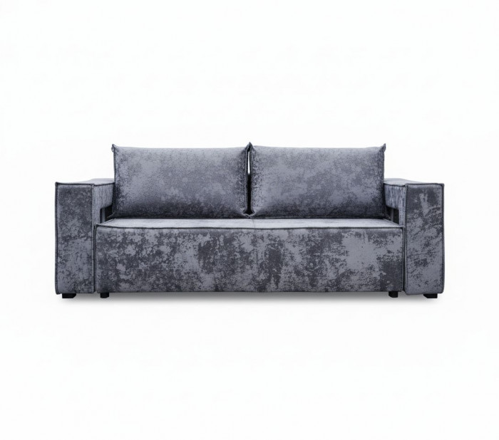 Диван-кровать Лофт Люкс Плюш с подсветкой, еврокнижка, пружинный блок, 140х195, серый