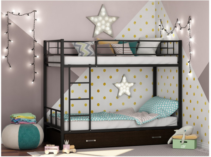 Двухъярусная кровать Севилья 2Я (Черный, Крем)