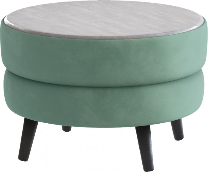 Стол журнальный "Рамус", Мятный/МДФ холст белый