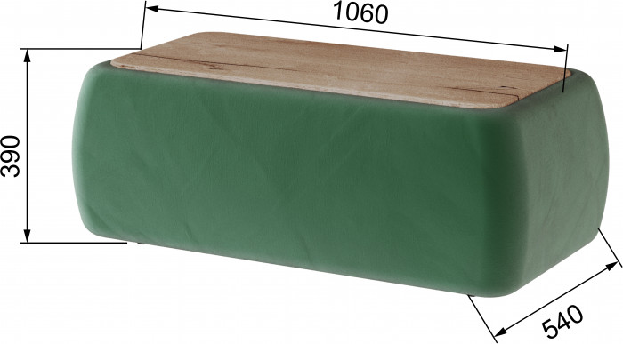 Стол журнальный Дизи изумруд/мдф дуб канадский