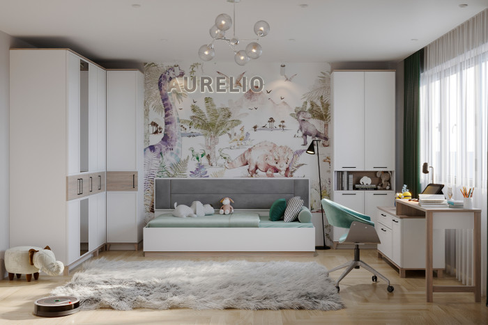 Шкаф для книг Аурелио 18, Белый, Блеквуд Сатиновый