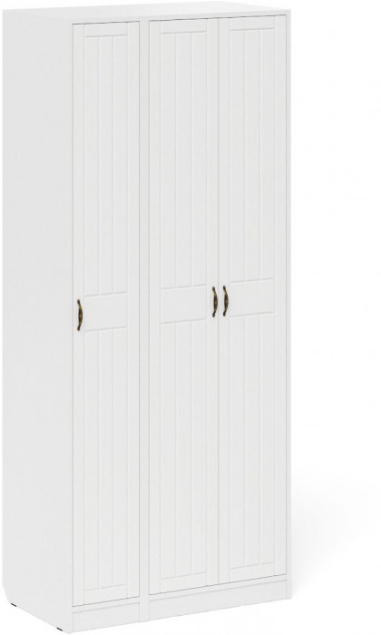 Прихожая П-6-500 Шкаф + Пенал, белая шагрень/фасады МДФ белое дерево фрезеровка прованс