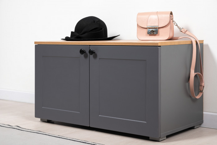 Остин Прихожая 50, цвет серый графит/дуб крафт золотой, ШхГхВ 200х54,3х210 см., универсальная сборка