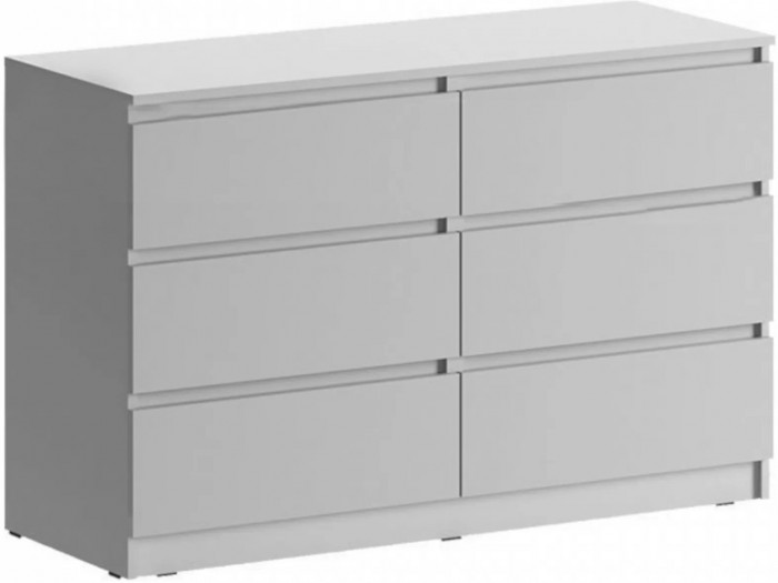 Челси Комод 1202 (6 ящиков) (Белый глянец, Дуб Сонома)