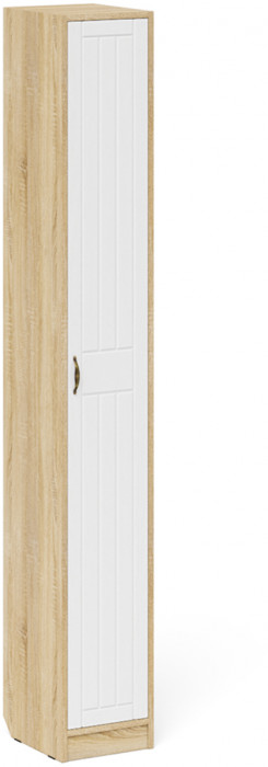 Прихожая П-6 Компоновка № 22, цвет дуб сонома/фасады МДФ белое дерево фрезеровка прованс, ШхГхВ 80х35х210 см., универсальная сборка