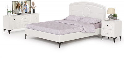 Валенсия Спальня № 39, ЛДСП белый шагрень/МДФ белый шагрень