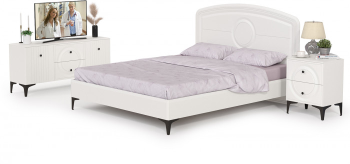 Валенсия Спальня № 39, ЛДСП белый шагрень/МДФ белый шагрень