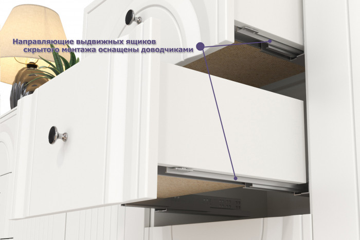 Валенсия Спальня № 39, ЛДСП белый шагрень/МДФ белый шагрень