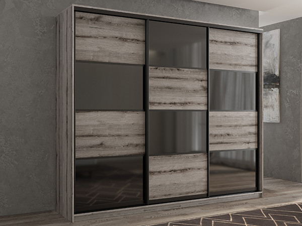 Шкаф-купе Кааппи 13 Эвок Окаменелый 230х45х230 см