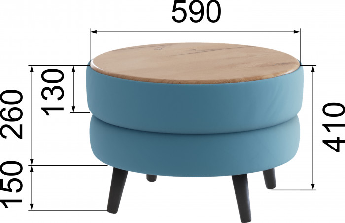 Стол журнальный "Рамус", Светло-голубой/МДФ дуб канадский