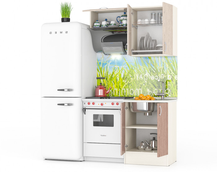 Кухня Мери 02 ШВ600+ШВв600+ШН600, цвет дуб/ясень шимо светлый/ясень шимо тёмный, ШхГхВ 120х30х67 см./60х60х85 см.