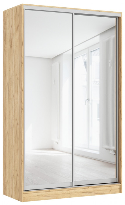 Шкаф-купе Тринити-7 (1,35 м), Дуб крафт золотой