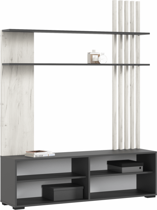 Роджина Гостиная (Белый глянец, Дуб Крафт Золотой)