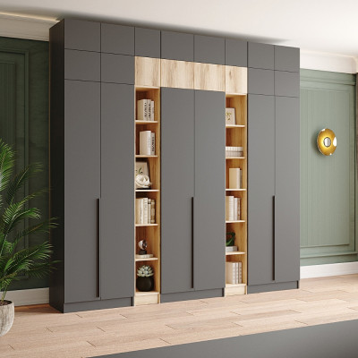 Шкаф Мадрид, композиция 23, Дуб делано/Графит серый