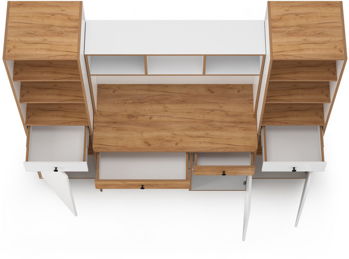 Вуди Компоновка № 07, белый премиум/дуб крафт золотой