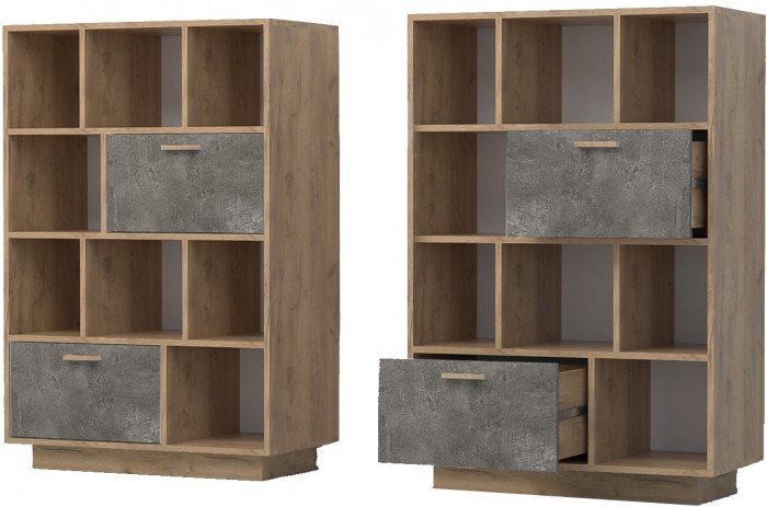 Эго Комод К-1 ПД (Глянец Белый/Дуб Крафт Золотой)