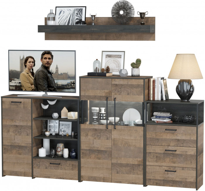 Трувор Гостиная 010, дуб гранж песочный/интра