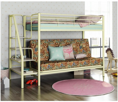 Двухъярусная кровать Мадлен-3 90/120х190 (Гобелен Марки, Слоновая кость)