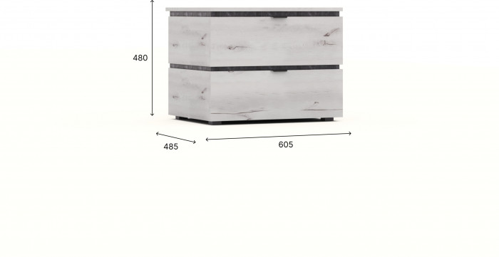 Тумба прикроватная 2 ящика 